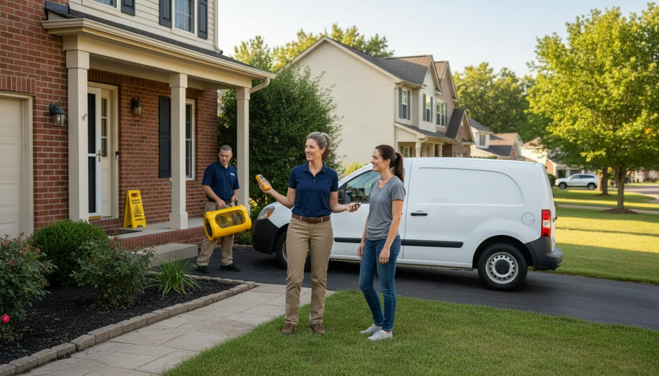 Residential water damage restoration in Ferris, IL